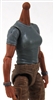 MTF Female Valkyries T-Shirt Torso ONLY (NO WAIST/LEGS): GRAY Version with TAN Skin Tone - 1:18 Scale Marauder Task Force Accessory