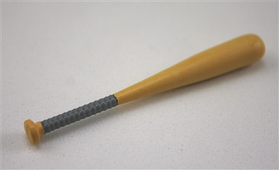 Baseball Bat: Wood color with GRAY handle grip - 1:18 Scale Weapon Accessory for 3 3/4 Inch Action Figures
