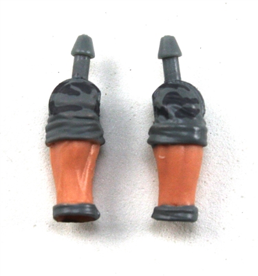 Male Forearms: Bare with Gray Camo Rolled Up Sleeves Light Skin Tone - Right AND Left (Pair) - 1:18 Scale MTF Accessory for 3-3/4" Action Figures