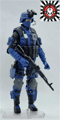 Marauder "BLUE TROOPER OFFICER" Geared-Up MTF Male Trooper - 1:18 Scale Marauder Task Force Action Figure