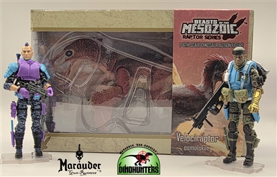 Marauder Dinohunters "SCOUT & TRACKER" 2- Man Team #1 with FREE Velociraptor - 1:18 Scale Marauder Task Force Set