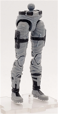 Female Legs WITH Waist: GRAY with BLACK Legs  - Right AND Left Legs WITH Waist - 1:18 Scale MTF Valkyries Accessory for 3-3/4" Action Figures