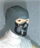 Male Head: Balaclava GRAY Mask with Black "JAW" Deco - 1:18 Scale MTF Accessory for 3-3/4" Action Figures