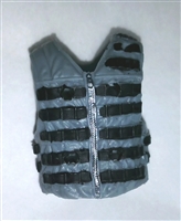Male Vest: Tactical Type GRAY with BLACK Version - 1:18 Scale Modular MTF Accessory for 3-3/4" Action Figures