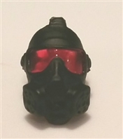Headgear: Gasmask BLACK with RED Tint Lenses  - 1:18 Scale Modular MTF Accessory for 3-3/4" Action Figures