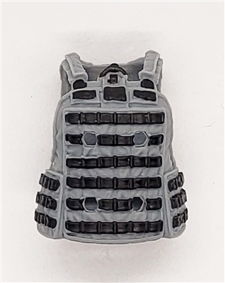 Female Vest: Utility Type LIGHT GRAY with BLACK Version - 1:18 Scale Modular MTF Valkyries Accessory for 3-3/4" Action Figures
