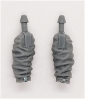 Male Forearms: GRAY Cloth Forearms (NO Armor) - Right AND Left (Pair) - 1:18 Scale MTF Accessory for 3-3/4" Action Figures