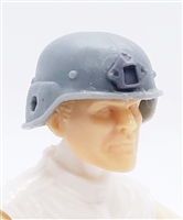 Headgear: LWH Combat Helmet LIGHT GRAY Version - 1:18 Scale Modular MTF Accessory for 3-3/4" Action Figures