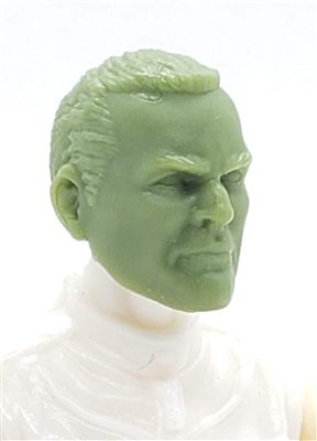 Male Head: "Trooper" SOLID LIGHT GREEN (NO PAINT) - 1:18 Scale MTF Accessory for 3-3/4" Action Figures