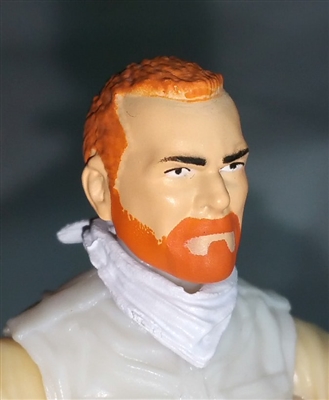 Male Head: "Trooper" Light Skin Tone with RED BEARD - 1:18 Scale MTF Accessory for 3-3/4" Action Figures