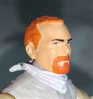 Male Head: "Trooper" Light Skin Tone with RED GOATEE - 1:18 Scale MTF Accessory for 3-3/4" Action Figures