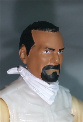 Male Head:"Trooper" Tan Skin Tone with BLACK GOATEE - 1:18 Scale MTF Accessory for 3-3/4" Action Figures