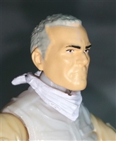 Male Head: "Trooper" Light Skin Tone with Gray Hair - 1:18 Scale MTF Accessory for 3-3/4" Action Figures