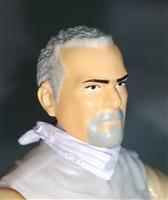 Male Head: "Trooper" Light Skin Tone with GRAY GOATEE - 1:18 Scale MTF Accessory for 3-3/4" Action Figures