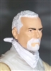 Male Head: "Trooper" Light Skin Tone with WHITE GOATEE - 1:18 Scale MTF Accessory for 3-3/4" Action Figures