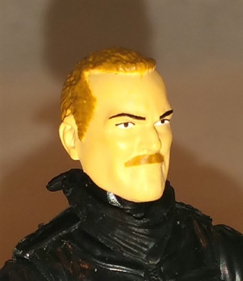 Male Head: "Trooper" Light Skin Tone with BROWN MUSTACHE - 1:18 Scale MTF Accessory for 3-3/4" Action Figures