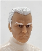 Male Head: "KELLY" LIGHT-TAN (ASIAN) Skin Tone with WHITE Hair - 1:18 Scale MTF Accessory for 3-3/4" Action Figures