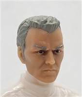 Male Head: "KELLY" LIGHT-TAN (ASIAN) Skin Tone with GRAY Hair - 1:18 Scale MTF Accessory for 3-3/4" Action Figures