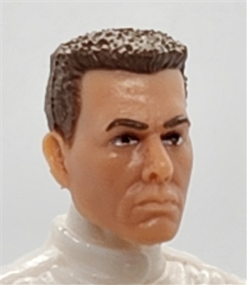 Male Head: "ED" LIGHT Skin Tone with BROWN Hair - 1:18 Scale MTF Accessory for 3-3/4" Action Figures