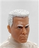 Male Head: "ED" LIGHT Skin Tone with WHITE Hair - 1:18 Scale MTF Accessory for 3-3/4" Action Figures