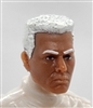 Male Head: "ED" TAN Skin Tone with WHITE Hair - 1:18 Scale MTF Accessory for 3-3/4" Action Figures
