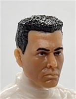 Male Head: "ED" LIGHT-TAN (Asian) Skin Tone with BLACK Hair - 1:18 Scale MTF Accessory for 3-3/4" Action Figures