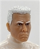 Male Head: "ED" LIGHT-TAN (Asian) Skin Tone with WHITE Hair - 1:18 Scale MTF Accessory for 3-3/4" Action Figures