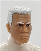 Male Head: "ED" LIGHT-TAN (Asian) Skin Tone with WHITE Hair - 1:18 Scale MTF Accessory for 3-3/4" Action Figures