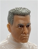 Male Head: "ED" LIGHT-TAN (Asian) Skin Tone with GRAY Hair - 1:18 Scale MTF Accessory for 3-3/4" Action Figures