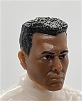 Male Head: "ED" DARK Skin Tone with BLACK Hair - 1:18 Scale MTF Accessory for 3-3/4" Action Figures