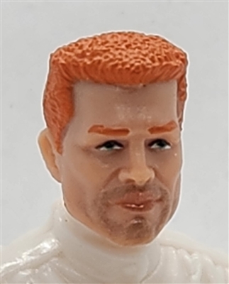 Male Head: "BEAU" LIGHT Skin Tone with RED Hair - 1:18 Scale MTF Accessory for 3-3/4" Action Figures
