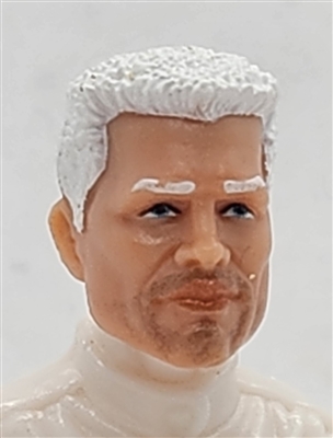 Male Head: "BEAU" LIGHT Skin Tone with WHITE Hair - 1:18 Scale MTF Accessory for 3-3/4" Action Figures