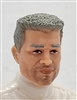 Male Head: "BEAU" LIGHT Skin Tone with GRAY Hair - 1:18 Scale MTF Accessory for 3-3/4" Action Figures