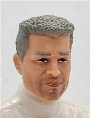 Male Head: "BEAU" LIGHT Skin Tone with GRAY Hair - 1:18 Scale MTF Accessory for 3-3/4" Action Figures