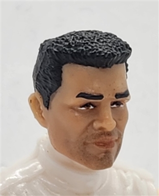 Male Head: "BEAU" LIGHT-TAN (ASIAN) Skin Tone with BLACK Hair - 1:18 Scale MTF Accessory for 3-3/4" Action Figures