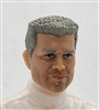 Male Head: "BEAU" LIGHT-TAN (ASIAN) Skin Tone with GRAY Hair - 1:18 Scale MTF Accessory for 3-3/4" Action Figures
