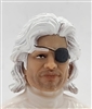Male Head: "KEN" LIGHT-TAN (ASIAN) Skin Tone with WHITE  Hair - 1:18 Scale MTF Accessory for 3-3/4" Action Figures
