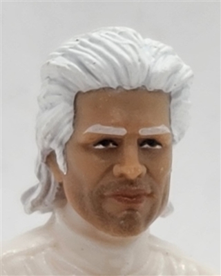 Male Head: "HENRY" LIGHT-TAN (ASIAN) Skin Tone with  WHITE Hair - 1:18 Scale MTF Accessory for 3-3/4" Action Figures
