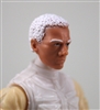 Male Head: "Vanguard" Light Skin Tone with White Hair - 1:18 Scale MTF Accessory for 3-3/4" Action Figures