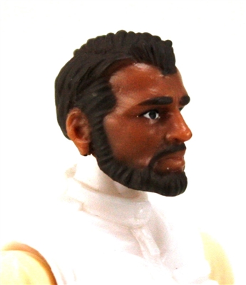 Male Head: "Ranger" Tan Skin Tone with BROWN BEARD - 1:18 Scale MTF Accessory for 3-3/4" Action Figures