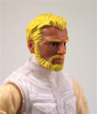 Male Head: "Ranger" Light Skin Tone with BLONDE BEARD - 1:18 Scale MTF Accessory for 3-3/4" Action Figures