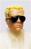 Male Head: "Miles" Light Skin Tone with Aviator Sunglasses & Blonde Hair - 1:18 Scale MTF Accessory for 3-3/4" Action Figures