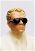 Male Head: "Miles" Light Skin Tone with Aviator Sunglasses & Light Brown Hair - 1:18 Scale MTF Accessory for 3-3/4" Action Figures