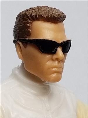 Male Head: "DUTCH" Light Skin Tone with Sport Sunglasses & Brown Hair - 1:18 Scale MTF Accessory for 3-3/4" Action Figures