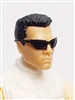 Male Head:  "DUTCH" Light Skin Tone with Sport Sunglasses & Black Hair - 1:18 Scale MTF Accessory for 3-3/4" Action Figures