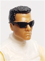 Male Head:  "DUTCH" Tan Skin Tone with Sport Sunglasses & Black Hair - 1:18 Scale MTF Accessory for 3-3/4" Action Figures