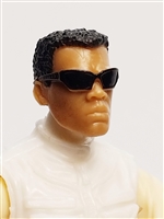 Male Head: "Paul" Tan Skin Tone with Sport Sunglasses & Black Hair - 1:18 Scale MTF Accessory for 3-3/4" Action Figures