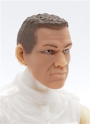 Male Head: "HANK" Light Skin Tone with BROWN Hair - 1:18 Scale MTF Accessory for 3-3/4" Action Figures