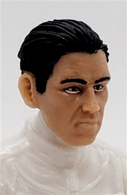 Male Head: "IVAN" Light Skin Tone with BLACK Hair - 1:18 Scale MTF Accessory for 3-3/4" Action Figures