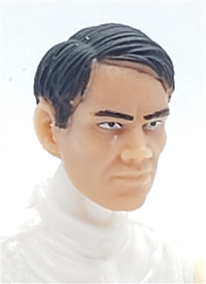 Male Head: "HANS" Light Skin Tone with BLACK Hair - 1:18 Scale MTF Accessory for 3-3/4" Action Figures